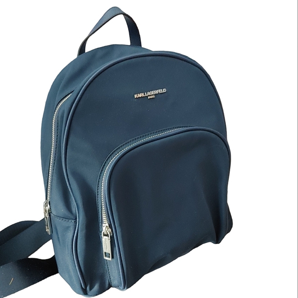 Karl Lagerfeld Navy Nylon Backpack - Picture 14 of 16
